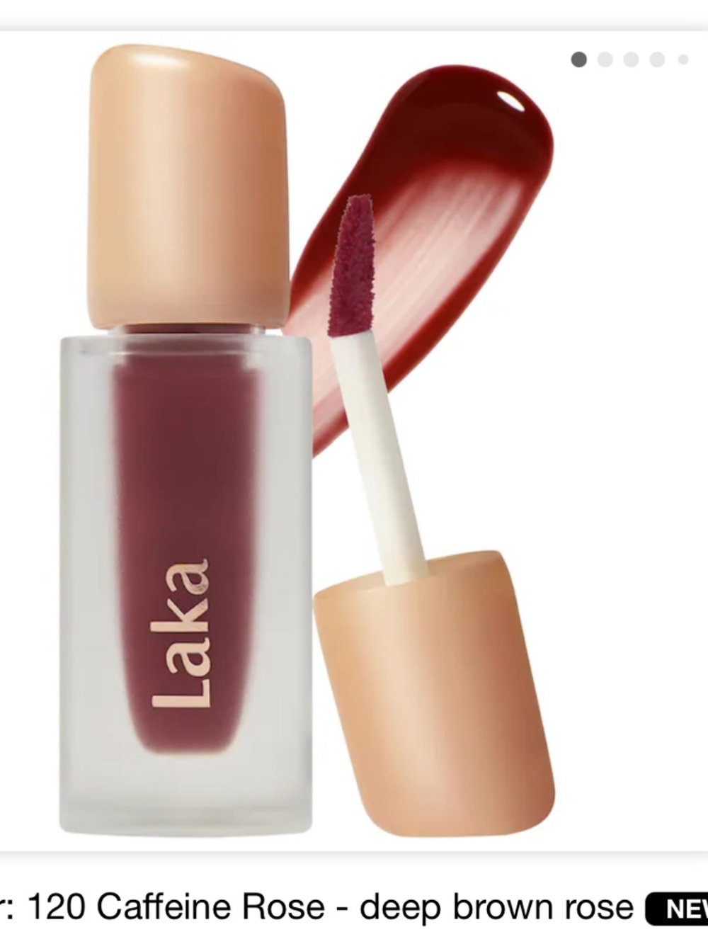 Laka fruity glam tint hydrating long lasting lip stain caffeine rose
